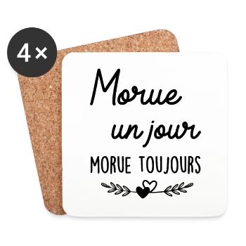 Morue un Jour, Morue Toujours ! - Dessous de verre (lot de 4) - blanc - Devant