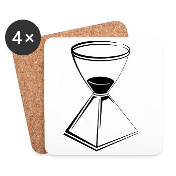 Verres à sable Icône Sablier Icône Logo Tirage au sort - Dessous de verre (lot de 4) - blanc - Devant
