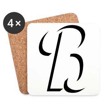 Letter B, Name, der Buchstabe B - Untersetzer (4er-Set) - Weiß - Vorne