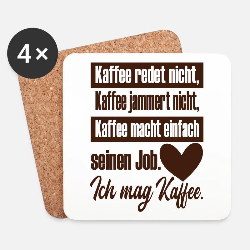 lustiger Kaffeespruch Kaffeejunkie Kaffeebecher - Untersetzer (4er-Set) - Weiß