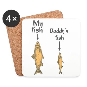 My fish, Daddy's fish - Coasters (set of 4) - white - Front