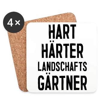 Härter Garten Gärtner Gartenarbeit Geschenk - Untersetzer (4er-Set) - Weiß - Vorne
