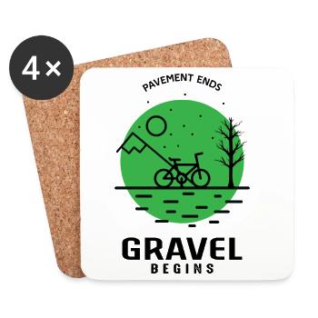 Pavemaent Ends Gravel Begins Radtour Fahrradfahren - Untersetzer (4er-Set) - Weiß - Vorne