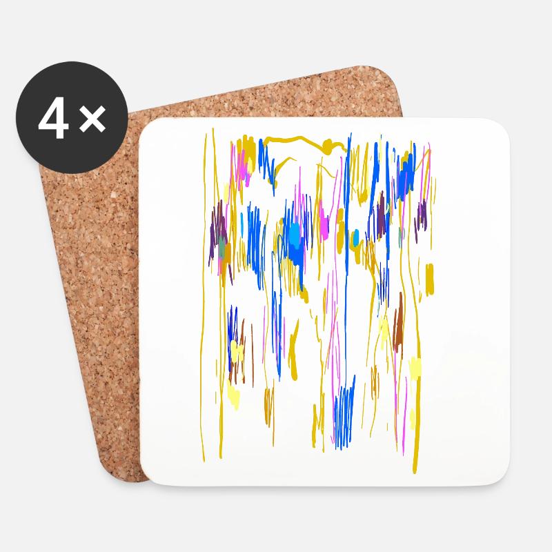 Farben Kunst - Hintergrund Abstrakt - Untersetzer (4er-Set) - Weiß