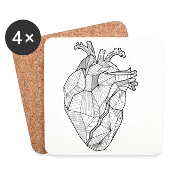 Heart - Coasters (set of 4) - white - Front
