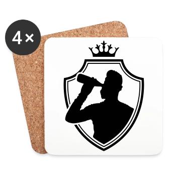 boire un blason - Dessous de verre (lot de 4) - blanc - Devant