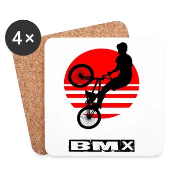 Le BMX - Dessous de verre (lot de 4) - blanc - Devant