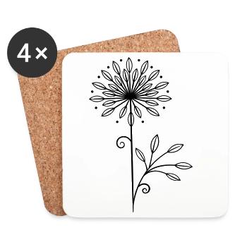 Pissenlit Pissenlit Spring Sticker - Dessous de verre (lot de 4) - blanc - Devant