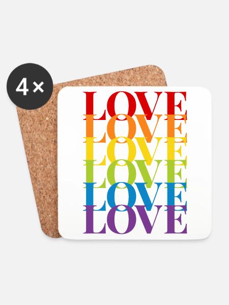 love - Untersetzer (4er-Set) - Weiß