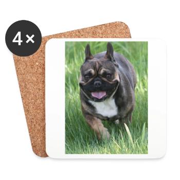 petite canne à pêche notre Français Bulldog - Dessous de verre (lot de 4) - blanc - Devant