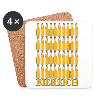 Bierzich 40. Geburtstag Vierzig Bier Vierzich 40 - Untersetzer (4er-Set) - Weiß - Vorne