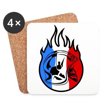 casque sp flamme 3b - Dessous de verre (lot de 4) - blanc - Devant