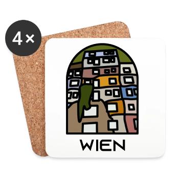 Wien - Untersetzer (4er-Set) - Weiß - Vorne