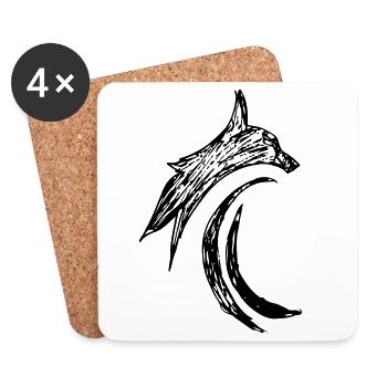 Katze Tribal Luchs Jaguer - Untersetzer (4er-Set) - Weiß - Vorne