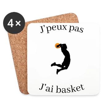 Je peux pas jai basket - Dessous de verre (lot de 4) - blanc - Devant