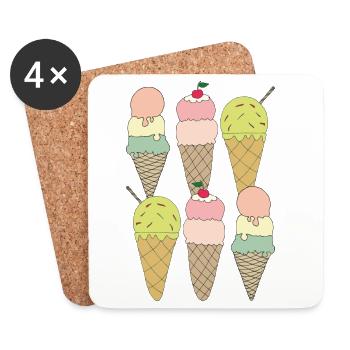 ice variations 6x - Coasters (set of 4) - white - Front