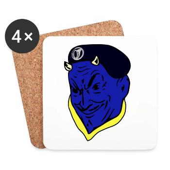 Blauer Teufelsjäger der französischen Armee - Untersetzer (4er-Set) - Weiß - Vorne