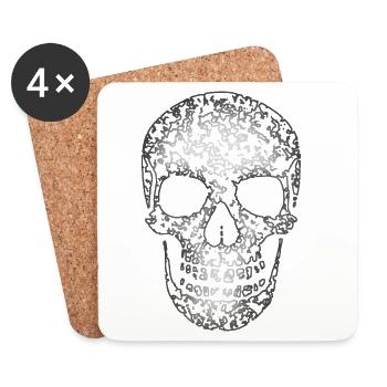 Skull Structure R6Z - Coasters (set of 4) - white - Front