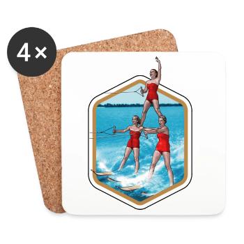Ski nautique et acrobaties - Dessous de verre (lot de 4) - blanc - Devant