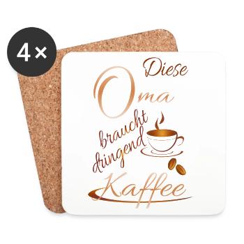 Grand-mère a désespérément besoin de café - Dessous de verre (lot de 4) - blanc - Devant