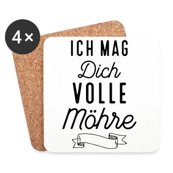 Lustige Sprüche für alle die sich lieben - Untersetzer (4er-Set) - Weiß - Vorne