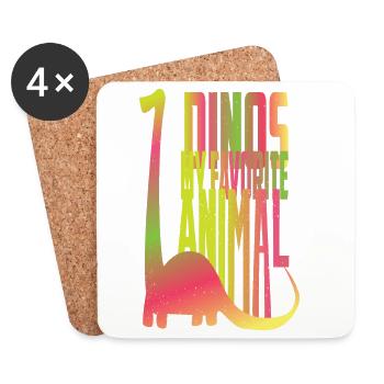 Dino is my favorite animal - Coasters (set of 4) - white - Front
