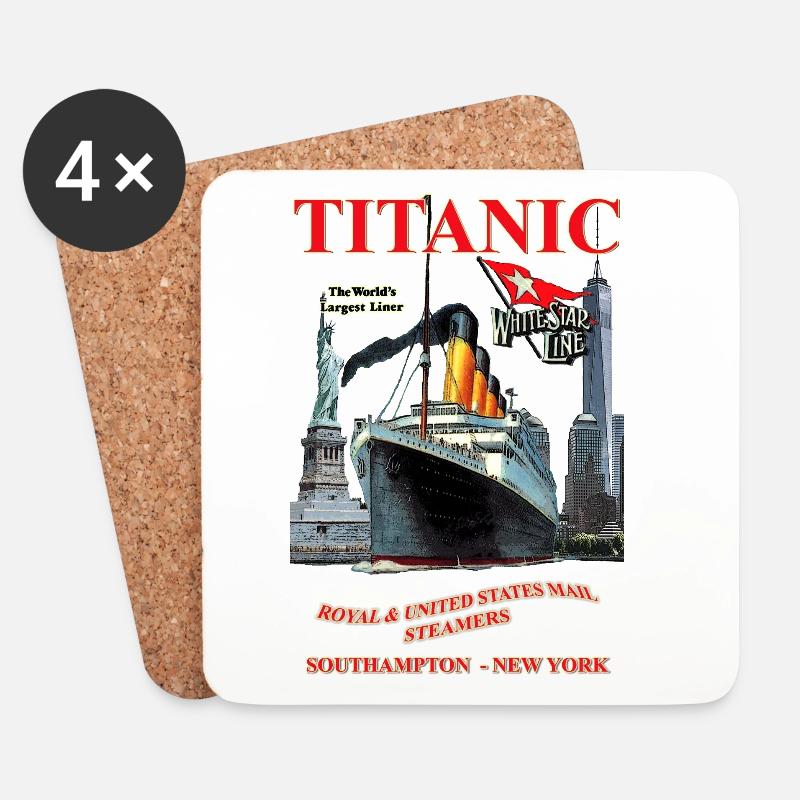 TITANIC Liner Kreation Louis RUNEMBERG © Adagp - Untersetzer (4er-Set) - Weiß