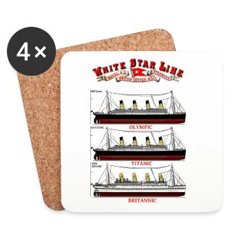 WHITE STAR LINE TITANIC creation Louis RUNEMBERG © - Coasters (set of 4) - white - Front