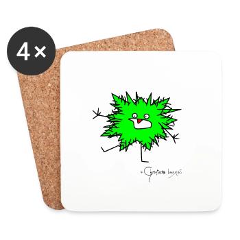 Woolly Beastie freaks out © Chyropterum Innoxius - Coasters (set of 4) - white - Front
