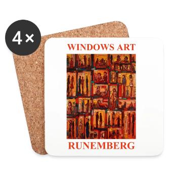 WINDOWS ART LOUIS RUNEMBERG ADAGP - Untersetzer (4er-Set) - Weiß - Vorne