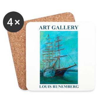 AFFICHE ART GALERIE LOUIS RUNEMBERG ADAGP - Dessous de verre (lot de 4) - blanc - Devant
