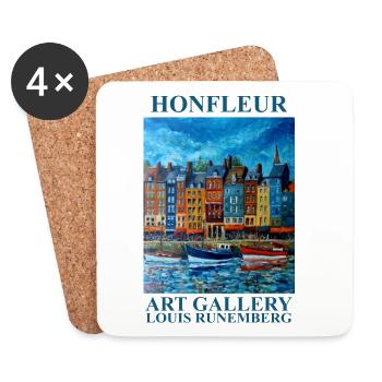AFFICHE HONFLEUR ART GALERIE Louis RUNEMBERG © - Dessous de verre (lot de 4) - blanc - Devant