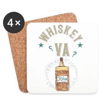 Whisky va ? Á rhum Bourbon Alcool Fête Vintage - Dessous de verre (lot de 4) - blanc - Devant