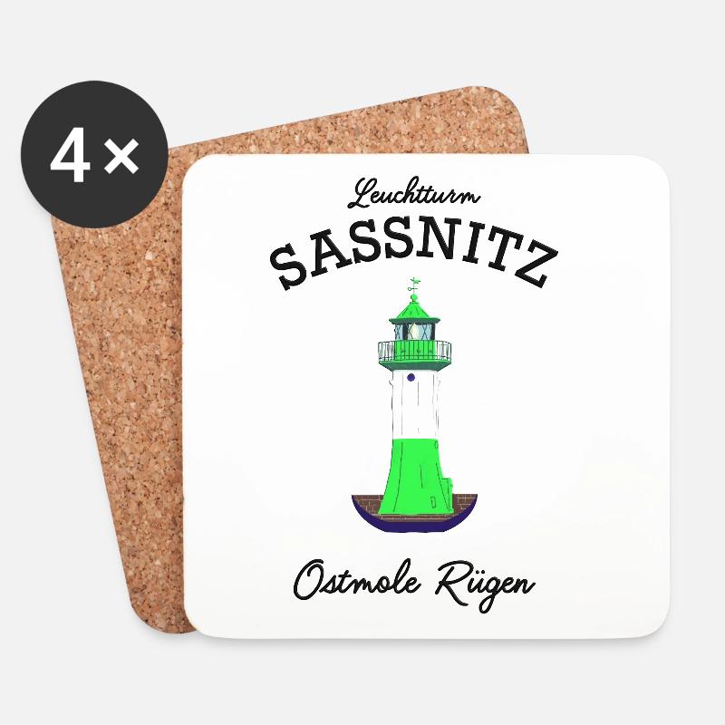 Insel Rügen, Leuchtturm Sassnitz, deutsche Ostsee - Untersetzer (4er-Set) - Weiß