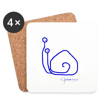 Snailsolomeeting - Singlesnail - Coasters (set of 4) - white - Front