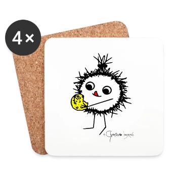 L’animal moelleux: « Délicieux! » - Dessous de verre (lot de 4) - blanc - Devant