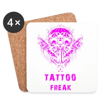 Fou du tatouage - Dessous de verre (lot de 4) - blanc - Devant