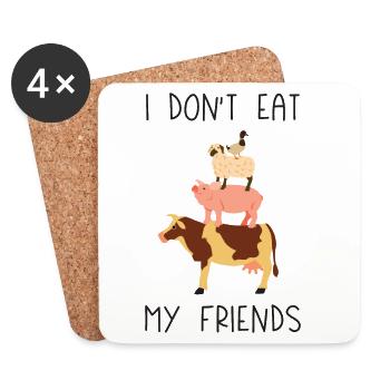 I Don't Eat My Friends - Coasters (set of 4) - white - Front