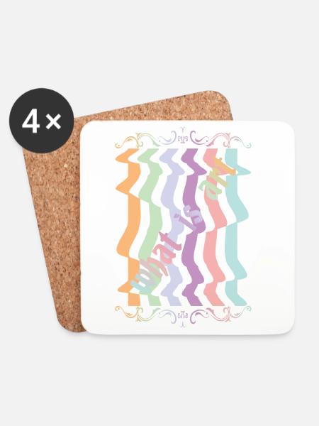 Abstract art - Coasters (set of 4) - white
