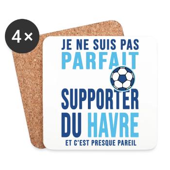 supporter foot le havre humour football du havre - Dessous de verre (lot de 4) - blanc - Devant