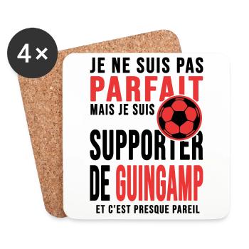 supporter foot Guingamp club humour football - Dessous de verre (lot de 4) - blanc - Devant