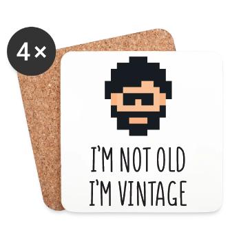 Ich bin nicht alt Ich bin Vintage - Untersetzer (4er-Set) - Weiß - Vorne