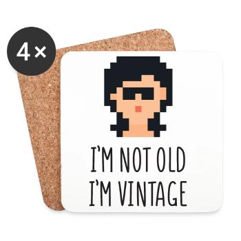 Ich bin nicht alt Ich bin Vintage - Untersetzer (4er-Set) - Weiß - Vorne