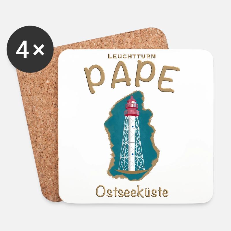 Lettland Leuchtturm Pape, Ostsee, - Untersetzer (4er-Set) - Weiß