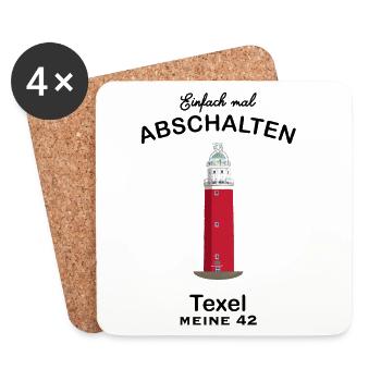 TexeL, Leuchtturm Eierland - Untersetzer (4er-Set) - Weiß - Vorne