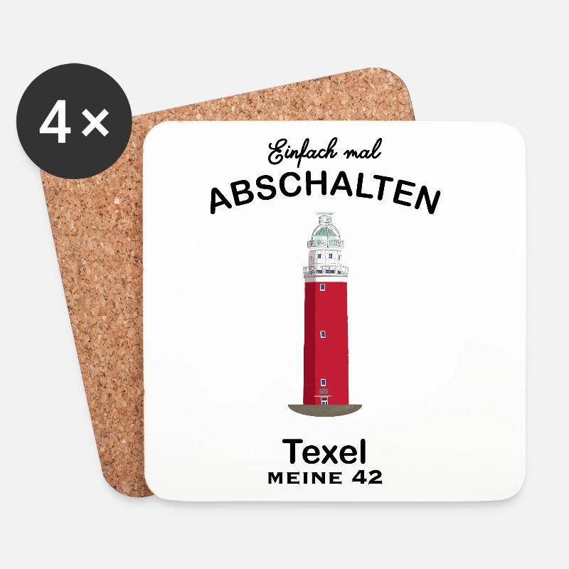 TexeL, Leuchtturm Eierland - Untersetzer (4er-Set) - Weiß