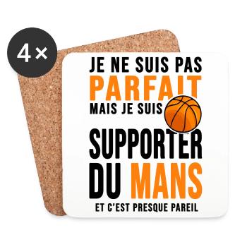basketball supporter club basket ball du Mans - Dessous de verre (lot de 4) - blanc - Devant