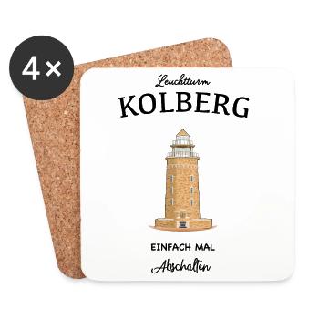 Leuchtturm Kolberg, Ostsee - Untersetzer (4er-Set) - Weiß - Vorne