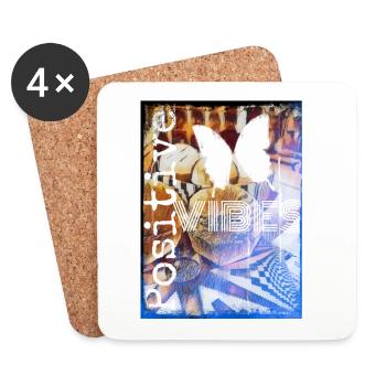 Ondes positives - Dessous de verre (lot de 4) - blanc - Devant