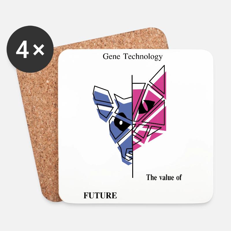 Gentechnologie bei Hund und Katze - Untersetzer (4er-Set) - Weiß